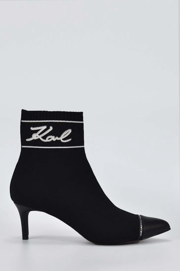 Karl Lagerfeld Pandara Black Mid Ankle Boots