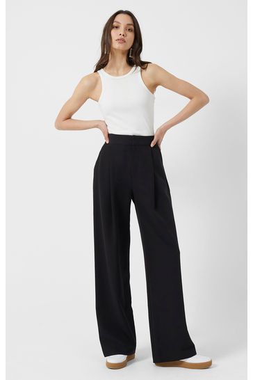 Black wide legged best sale trousers