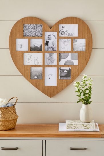Natural Bronx Heart Shaped Collage Picture Frame