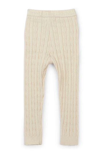 Hatley Cream Cable Knit Tights