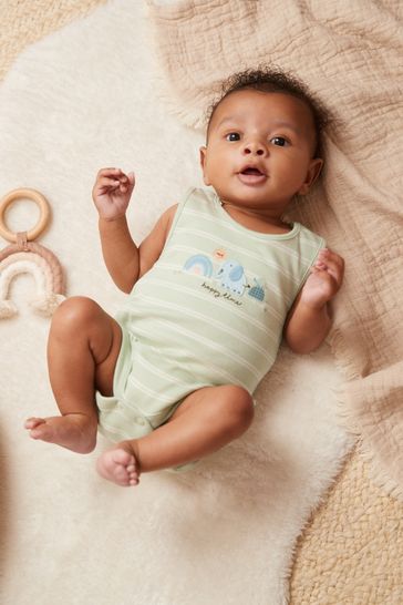 Buy Mint Green Baby Vest Bodysuit 4 Pack from Next Netherlands