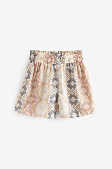 Buy Ecru White Pink White Pink Jacquard Pull on Shorts from Next