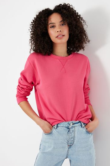 Joules Pink Monique Garment Dyed Crew Neck Sweatshirt