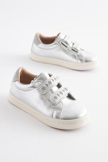 Wide fit clearance silver trainers