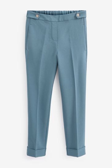 Buy Blue Tailored Turn Up Taper Trousers from Next Luxembourg