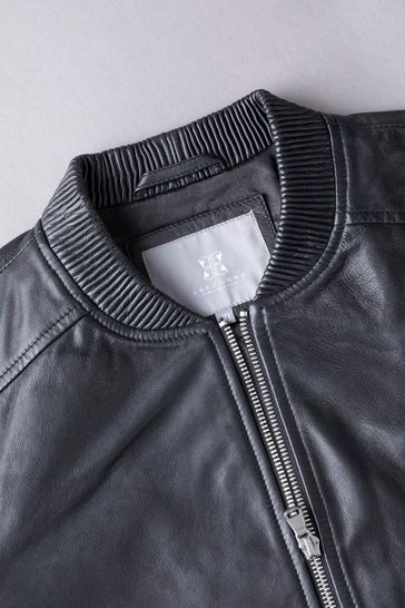 Topman leather bomber on sale jacket