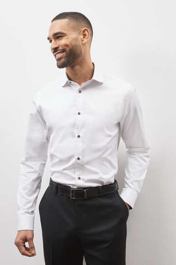 White Round Collar Shirt