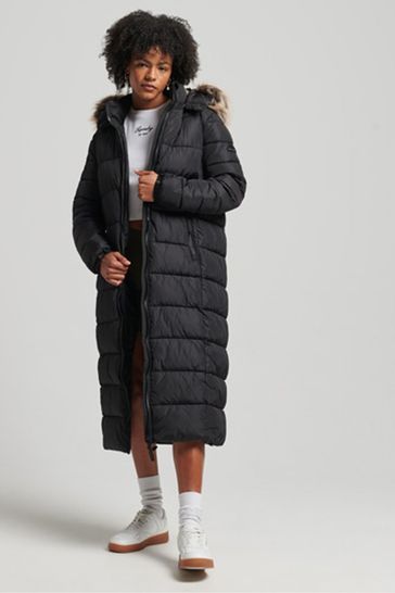 Superdry sport premium down luxe long line best sale coat