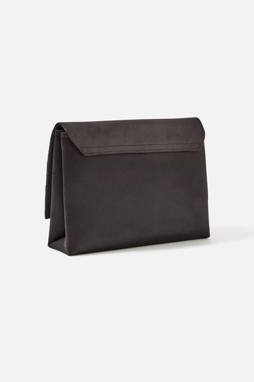Black fold over clutch bag discount