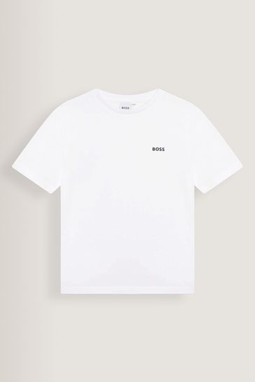 BOSS White Short Sleeved Small Logo T-Shirt