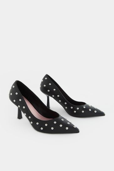 Buy Black Forever Comfort Studded Court Shoes from Next Luxembourg