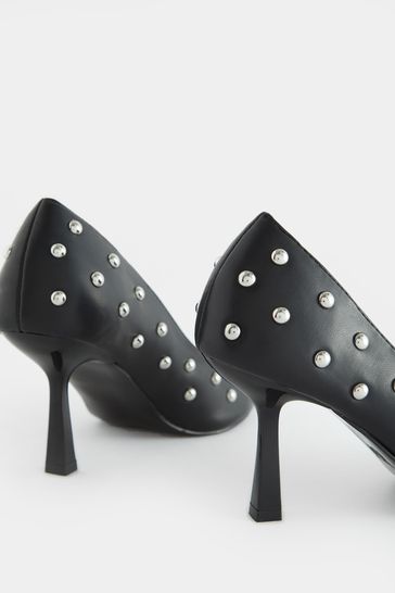 Black studded court best sale shoes