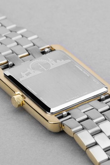 Buy Accurist Rectangle Womens Gold Plated Two Tone Stainless Steel