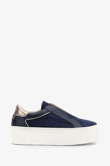 Navy blue clearance platform trainers