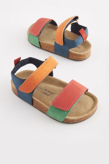 Multi Bright Colourblock Standard Fit (F) Corkbed Comfort Sandals