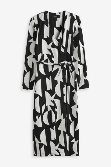 Next wrap button dress store