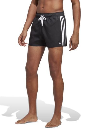 adidas Black Performance 3-Stripes Clx Very-Short-Length Swim Orange Shorts