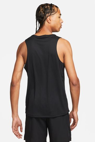Buy Nike Black Dri FIT Miler Running Vest Top from Next Denmark