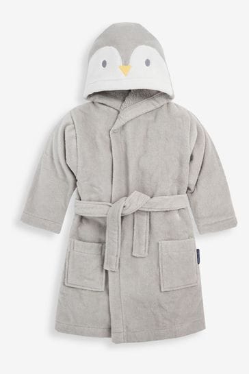 JoJo Maman Bébé Grey Penguin Cotton Dressing Gown