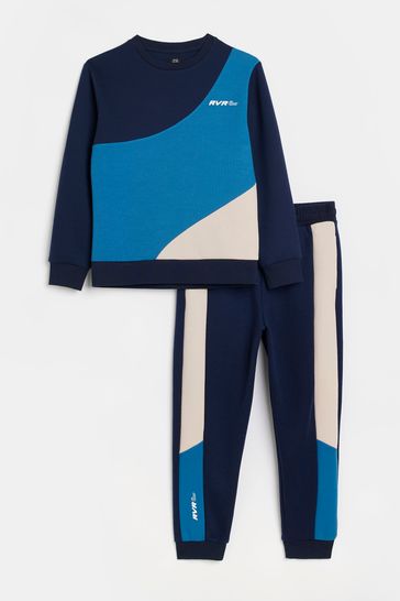 River Island Wave Multicolour Blue Sweat Set