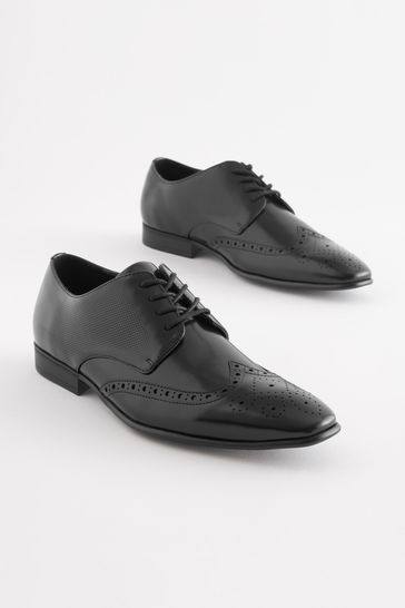Black High Shine Brogues
