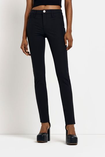 River Island Black Mid Rise Skinny Trousers