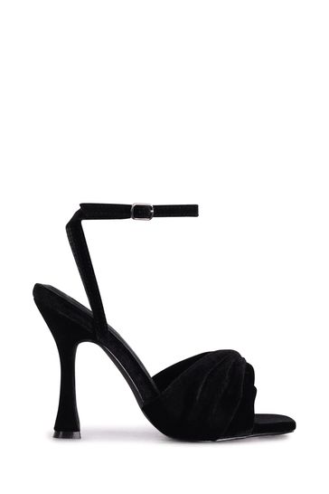 Buy Linzi Black Emery Velvet Stiletto Heeled Sandals from Next