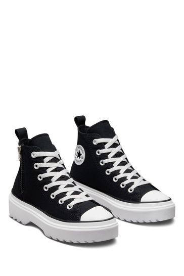 Converse Black Lugged Lift Youth Trainers