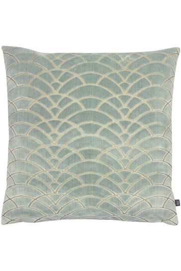 Ashley Wilde Green Eucalyptus Dinaric Cut Velvet Cushion