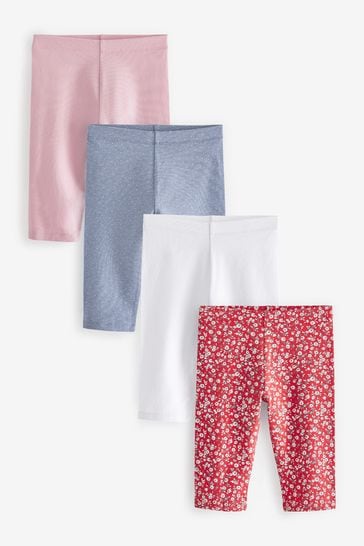Pink/Red/Blue Cropped Leggings 4 Pack (3-16yrs)
