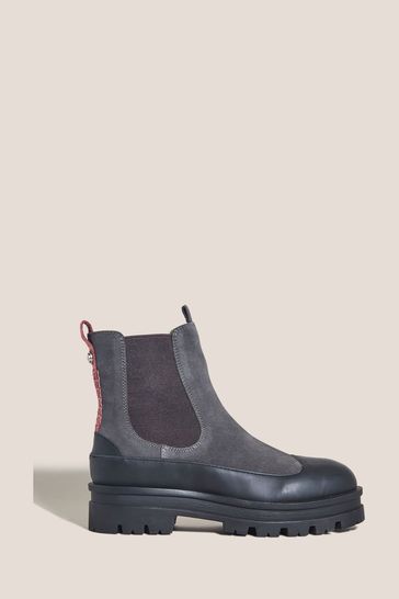 White Stuff Grey Puddle Chelsea Boots