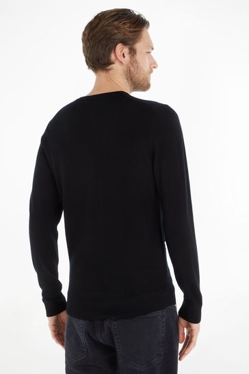 Black wool crew neck on sale sweater