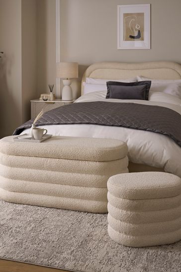 Stool next to shop bed