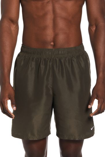 Pantalones cortos de baño verde caqui de 7 pulgadas estilo volley de Nike