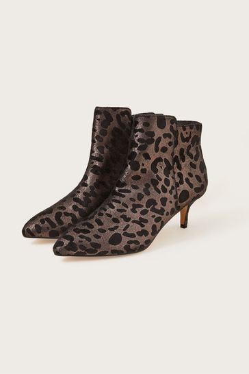 Monsoon Brown Leopard Ankle Boots