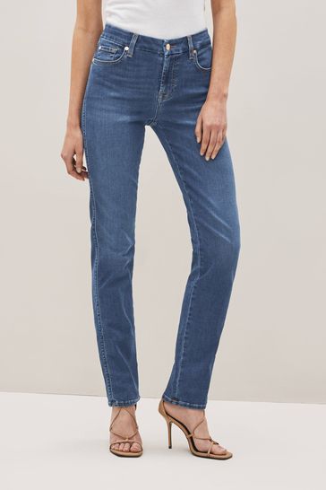 7 For All Mankind Mid Rise Kimmie Bair Straight Fit Jeans
