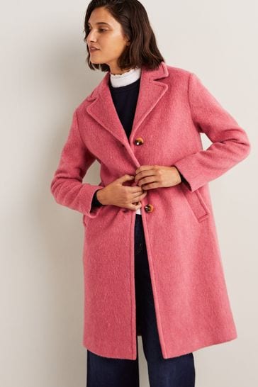 Boden Red Italian Wool Collared Coat