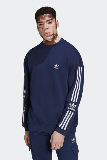 adidas Originals Blue Adicolor Classics Lock-Up Trefoil Crew Neck Sweatshirt