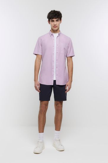 River Island Purple Regular Fit Lyocell Shirt