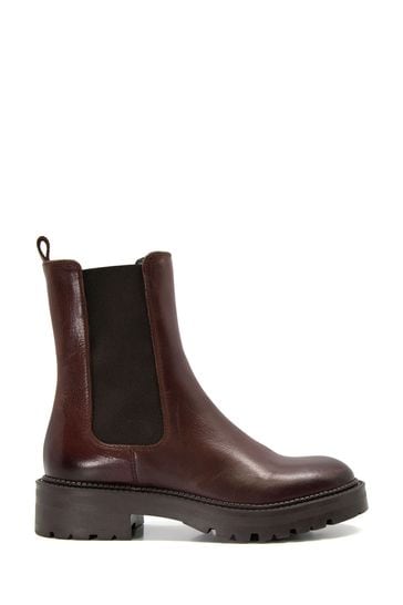 Dune London Brown Picture Cleated Chelsea Boots