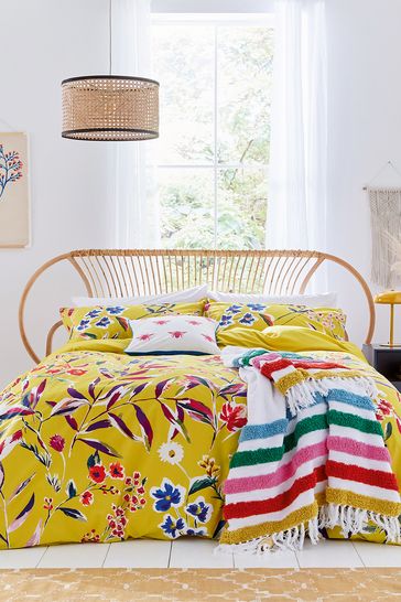 Joules Gold Homegrown Remedy Duvet Cover and Pillowcase Set