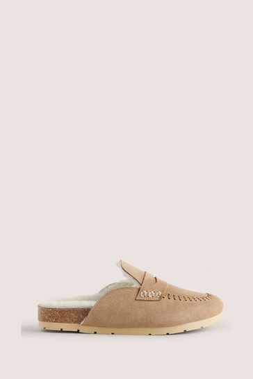 Boden Natural Shearling Loafer Slippers