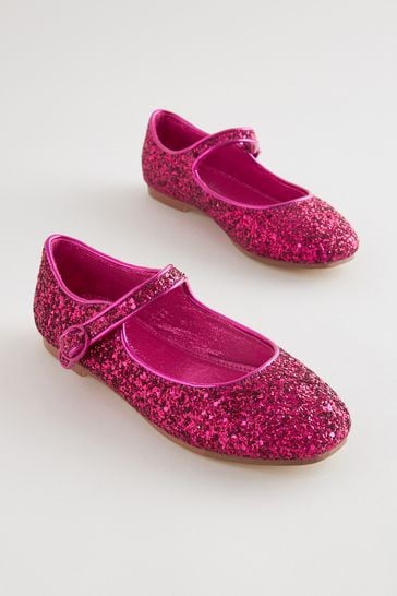 Buy Hot Pink Glitter Square Toe Mary Jane Shoes from Next Luxembourg