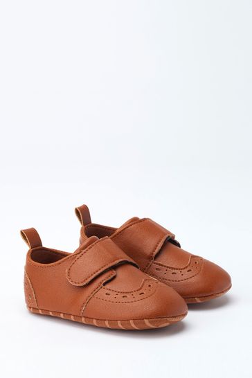 Buy Tan Brown Baby Smart Brogue Shoes 0 24mths from Next Luxembourg