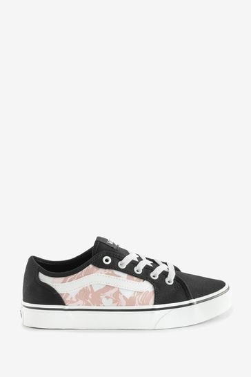 Black vans pink on sale hearts