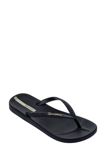 Ipanema Black Shimmering Glitter Flip Flops