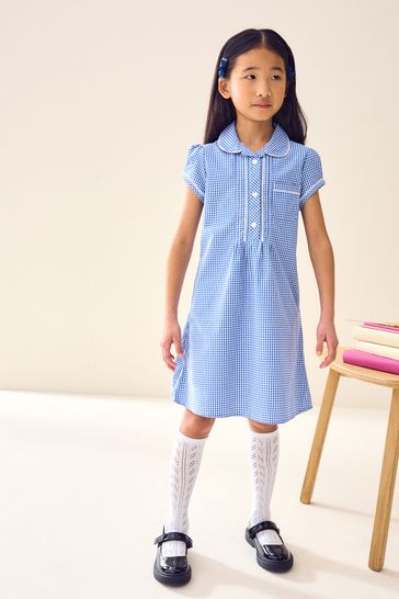 Gingham dress with sleeves sales