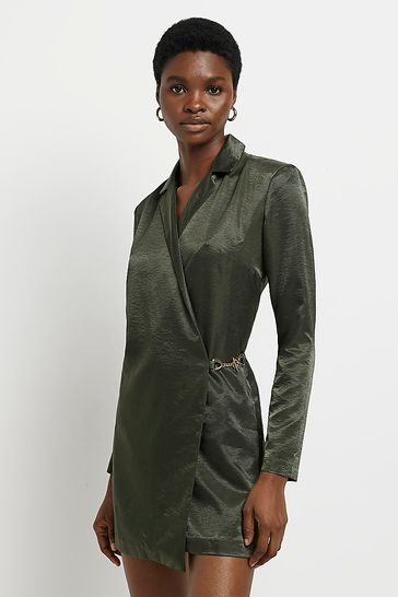 Metallic top blazer dress