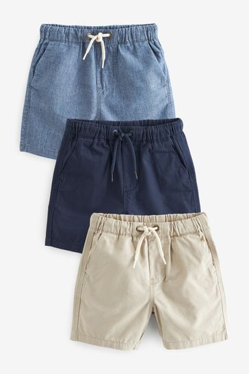 Classic Blues Pull-On Shorts 3 Pack (3mths-7yrs)