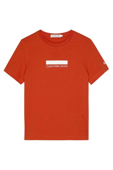 Calvin Klein Orange Block Logo T-Shirt
